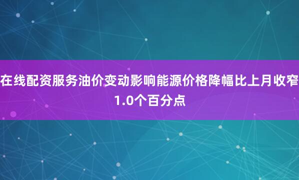 在线配资服务油价变动影响能源价格降幅比上月收窄1.0个百分点